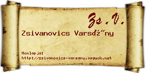 Zsivanovics Varsány névjegykártya
